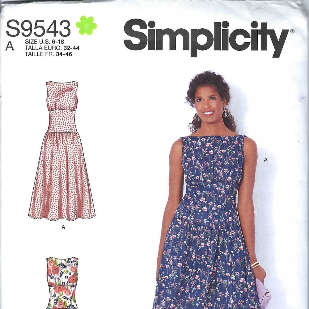 Simplicity S9543 Dress Sewing Pattern, Easy-to-Sew, Sizes 6-18